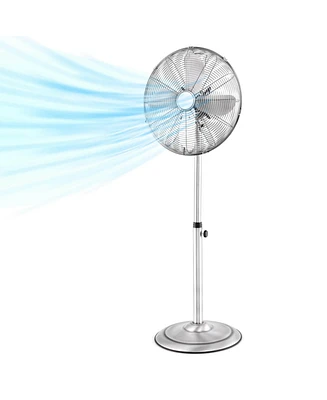 16" Standing Pedestal Fan with 3 Speed Settings Carrying Handle Aluminum Blades