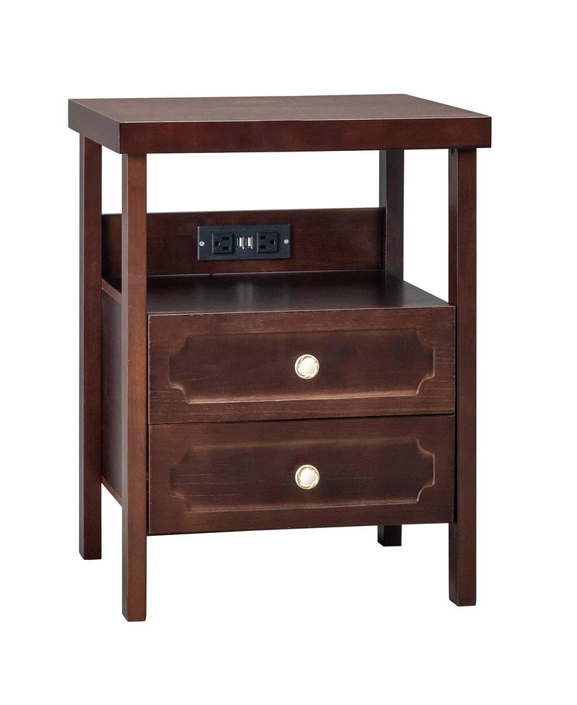 Slickblue Nightstand End Side Table with 2 Drawers for Living Room, offering Stylish Storage and Organization