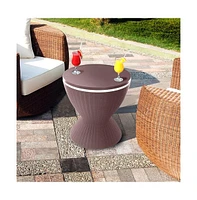 SereneLife Cool Bar Outdoor Patio Furniture With 7.5-Gallon Cooler, Gray