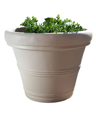 Slickblue Round Outdoor Patio Planter for Garden Plants or Small Tree