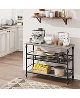 gaomon Narrow Entryway Table with Storage 43" 3-Tier Sofa Tables Industrial Console Storage/Display Shelf Hallway for Living Room, Fo