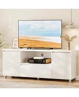 gaomon Fluted Tv Stand for 65 Inch Tv, Entertainment Center with Storage Drawer