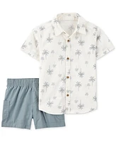 Carter's Toddler Boys Cotton Palm Tree-Print Shirt & Shorts, 2-Piece Set