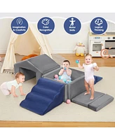 gaomon 6-Piece Kids Sofa, Foam Climbing Blocks Set for Toddlers, Indoor Soft Play with Ball Pit, Crawling and Sliding