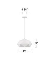 Desic 15" Modern Pendant Ceiling Light Fixture Dining Room Over Table Kitchen Island Foyer Geometric Hanging White Hallway Entryway Living Room Indoor