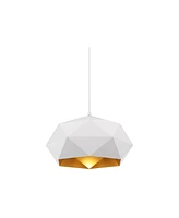 Possini Euro Design Desic 15" Modern Pendant Ceiling Light Fixture Dining Room Over Table Kitchen Island Foyer Geometric Hanging White Hallway Entrywa