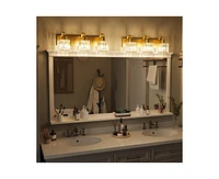 gaomon Modern Crystal Bathroom Vanity Lights Gold Bathroom Light Fixtures Crystal Vanity Shower Lights Over Mirror