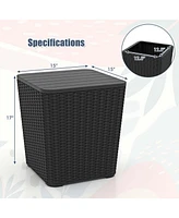 Costway 11.5 Gallon Water-proof Deck Box with Removable Lid Storage Container Side Table