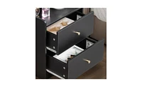 Slickblue Two-Drawer Bedside Table with Compartments for Organized Bedroom Storage and Convenient Access