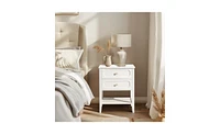 Slickblue Nightstand End Side Table with 2 Drawers for Convenient Storage and Modern Design