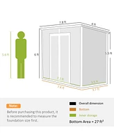 Outsunny 8' x 4' Outdoor Storage Shed, Resin Shed with Floor,