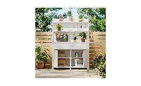 Slickblue Garden Potting Bench Table with Storage and Workspace for Gardening and Outdoor Organization