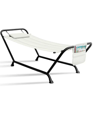 Sorbus Cozy Hammock Bed- Patio with Stand w/Pillow and Storage Pockets - For Patio, Garden, Backyard, Poolside