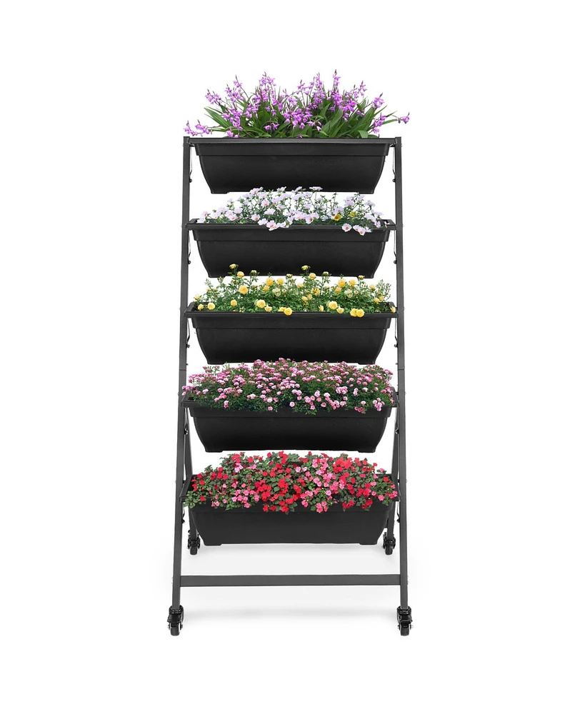 Slickblue 5-Tier Vertical Garden Bed for Space-Saving and Efficient Plant Growth