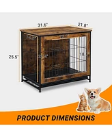 Slickblue Dog Crate Furniture with Cushion for Comfortable and Stylish Pet Space with Storage