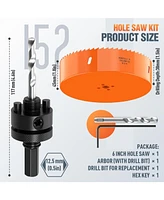 Xdovet 6 inch Hole Saw with Hex Shank Drill Bit Adapter,152mm Smoothly Cutting in Boards, Wood, Plastic, Metal, Drywall, Fiberboard