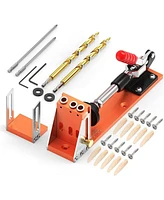 Xdovet Pocket Hole Jig Kit, Professional and Upgraded All-Metal Pocket Screw Jig, Diy Woodworking Punch Locator Kit with Drill Bits Hole Screws Hole P