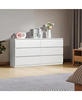 Slickblue 6-Drawer Double Dresser for Bedroom, Wide Storage Cabinet for Living Room and Entryway