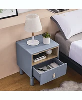 Slickblue Single Drawer Bedside Table for Bedroom Storage and Simple, Modern Design