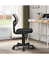 Gouun Armless Computer Chair Height-Adjustable with Breathable Mesh for Home Office