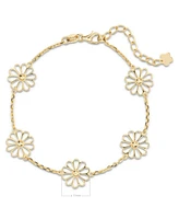 Devata Daisy Flower Chain Bracelet in 14K Gold, 6.5 in adj to 7.5 in, approx. 3.9 grams.