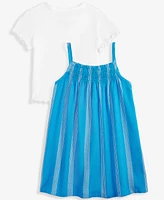 Epic Threads Toddler Girls T-Shirt & Striped Dress, 2 Piece Set, Exclusively at Macy's