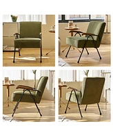 Lovmor Modern Accent Chair High Back, Living Room Chairs with Metal Legs and Soft Padded