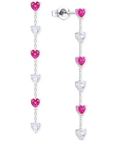 Macy's Lab Created Ruby (5-1/2 ct. t.w.) & White Sapphire (5-1/2 ct. t.w.) Heart Necklace, Bracelet & Earrings in Sterling Silver