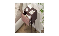 Slickblue Nightstand End Side Table with 1 Drawer for Living Room Storage and Stylish Organization