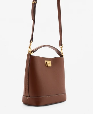 Mango Women's Metallic Detail Mini Shopper Bag