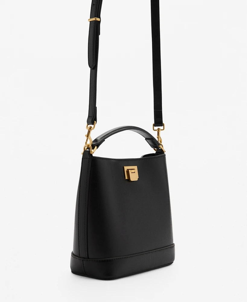 Mango Women's Metallic Detail Mini Shopper Bag