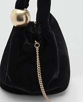 Mango Women's Ball Detail Velvet Bag