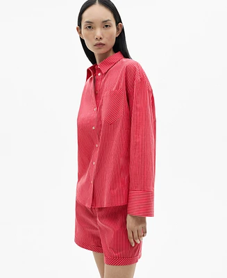 Mango Women's Pleated Flowy Shirt