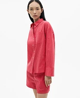 Mango Women's Pleated Flowy Shirt
