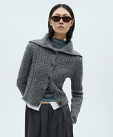 Mango Women's Cabled Heather Cardigan