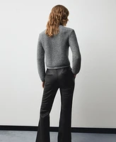 Mango Women's Buttons Detail Lurex Knit Sweater