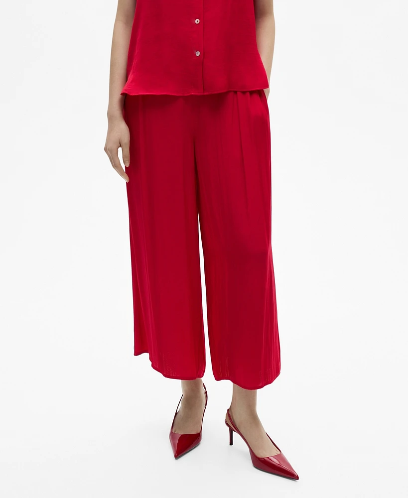 Mango Women's Flowy Palazzo Pants