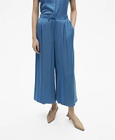 Mango Women's Flowy Palazzo Pants