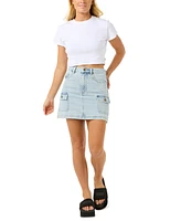 Rip Curl Juniors' Las Dalias Denim Mini Skirt
