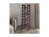 Slickblue 4-Shelf Narrow Shelving Unit Bookcase Tower for Space-Saving Storage and Display