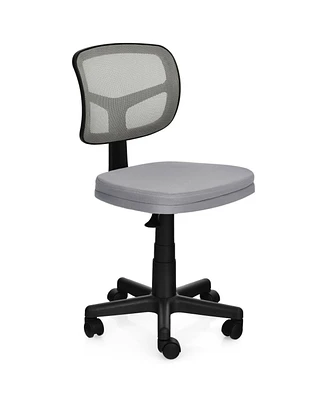 Gouun Armless Computer Chair with Height Adjustment and Breathable Mesh for Home Office