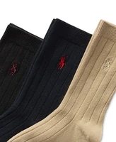 Polo Ralph Lauren Little & Big Boys Wide Rib Slack Socks, 3-Pack