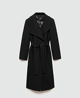Mango Women's Belted Woolen Coat