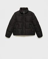 Mango Women's Fur Collar Quilted Coat