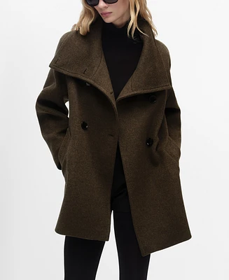 Mango Women's Double-Breasted Wool Coat