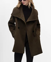 Mango Women's Double-Breasted Wool Coat