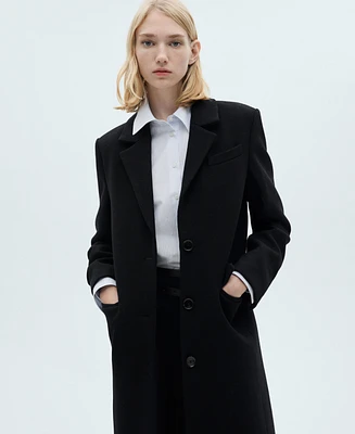 Mango Women's Buttoned Wool Coat