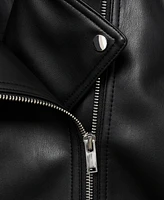 Mango Women's Leather-Effect Biker Jacket