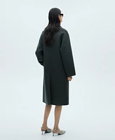 Mango Women's Handmade Oversized Wool Coat