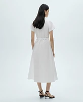 Mango Women's Bow Pleats Dress